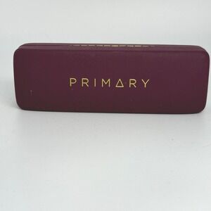 Primary Eyewear Hard Clamshell Glasses Case Burgundy Maroon‎ Gold Logo 2